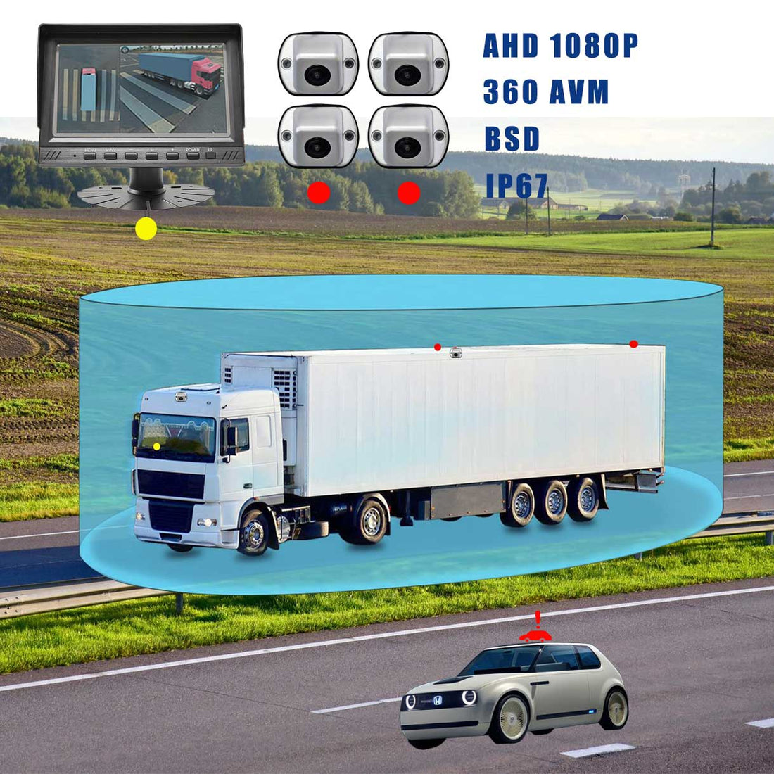 The benefits of install 3D 360 degree surround view camera monitor system on a truck