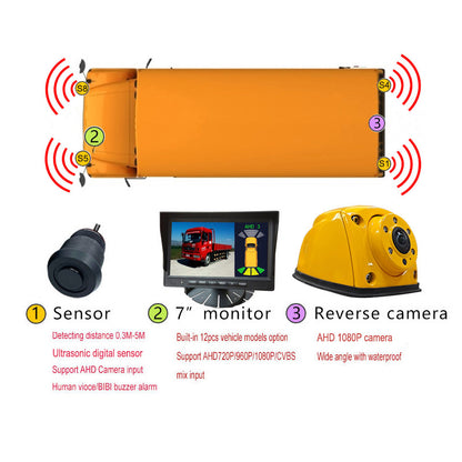 Mine truck parking sensors Digital Vision Ultrasonic Mine truck reversing radar System