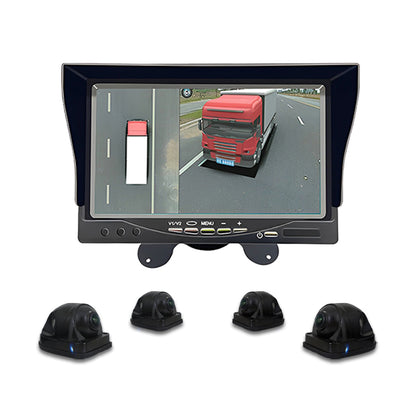 3D sistema de cámara de vista de pájaro de 360 ​​grados con monitor de 7 pulgadas para camión