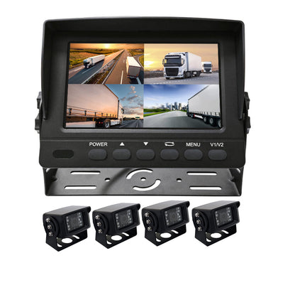 HD Night Vision Waterproof 24V Backup Camera with Metal Waterproof IP69K 4CH 7inch DVR Monitor Kit